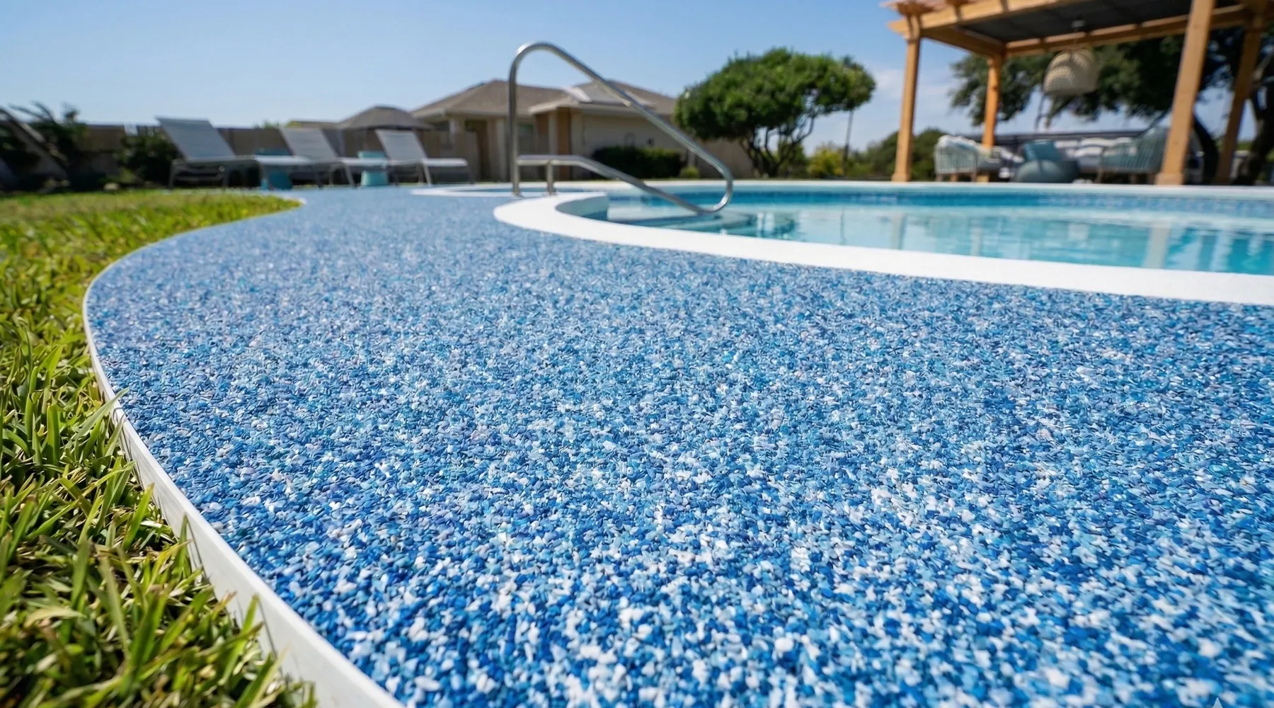 Hand-troweled TPV rubber surfacing on a McKinney, Texas patio